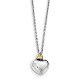 Sophia Jewelers Sterling Silver Double Heart Gold-Plated Diamond Necklace